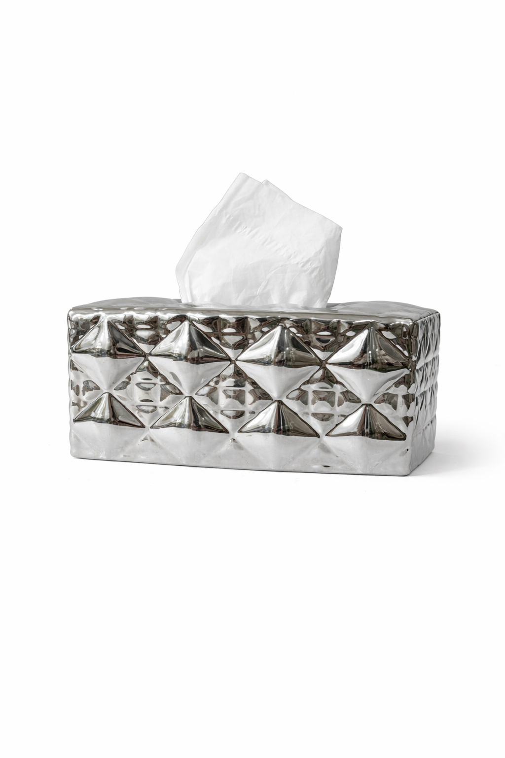 TISSUE STORAGE BOX SILVER