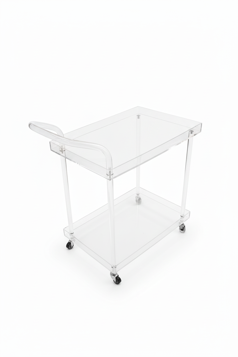 Acrylic Two-tier bar cart