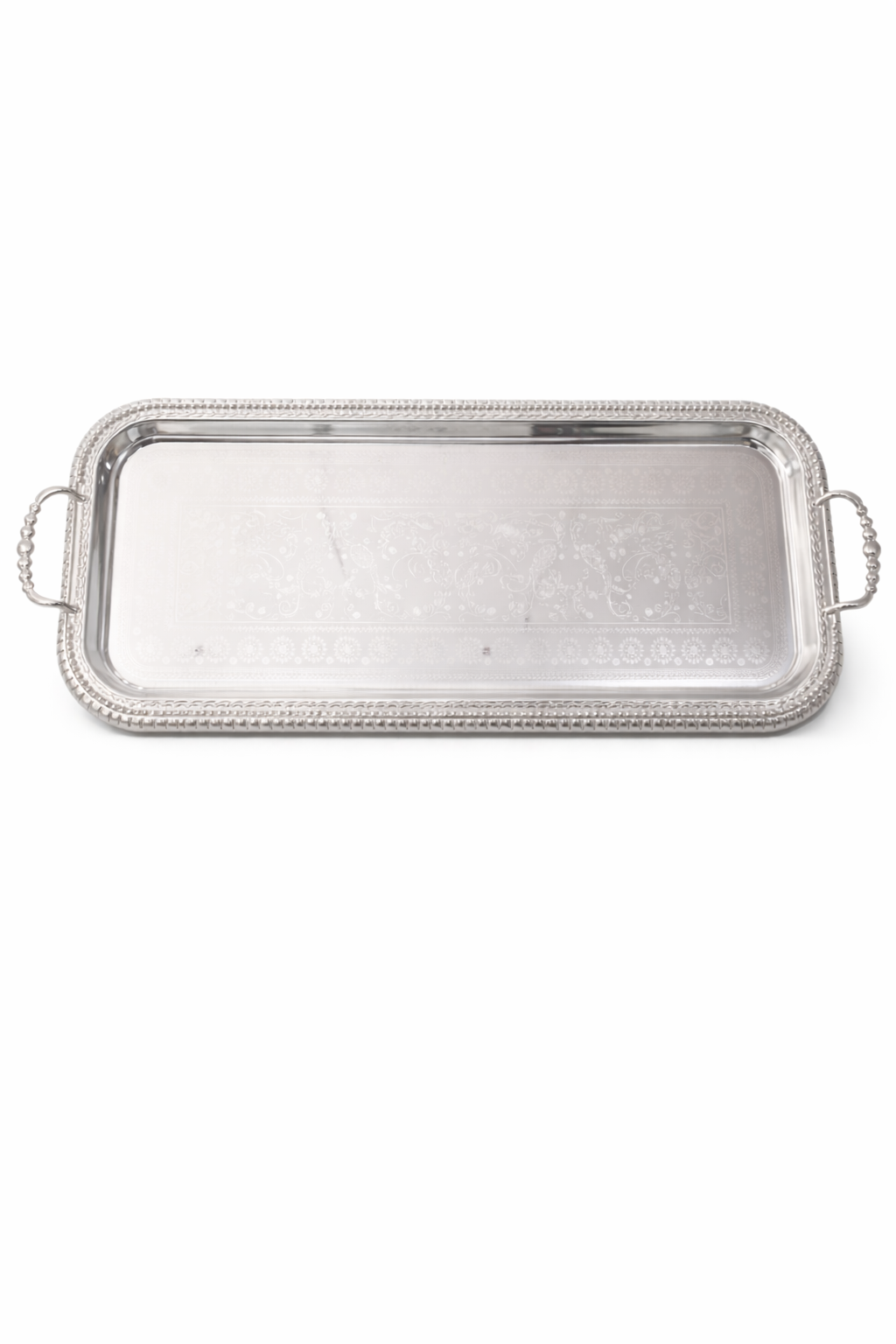 Elegant silver serving tray