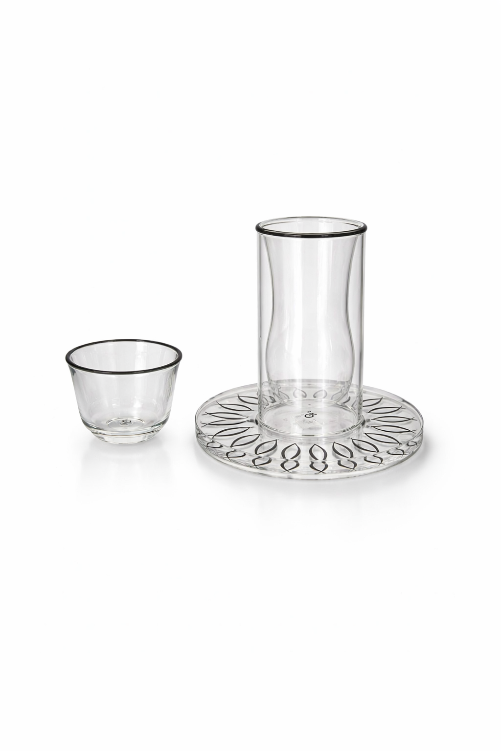 Elegant glassware with black accents 18pcs set