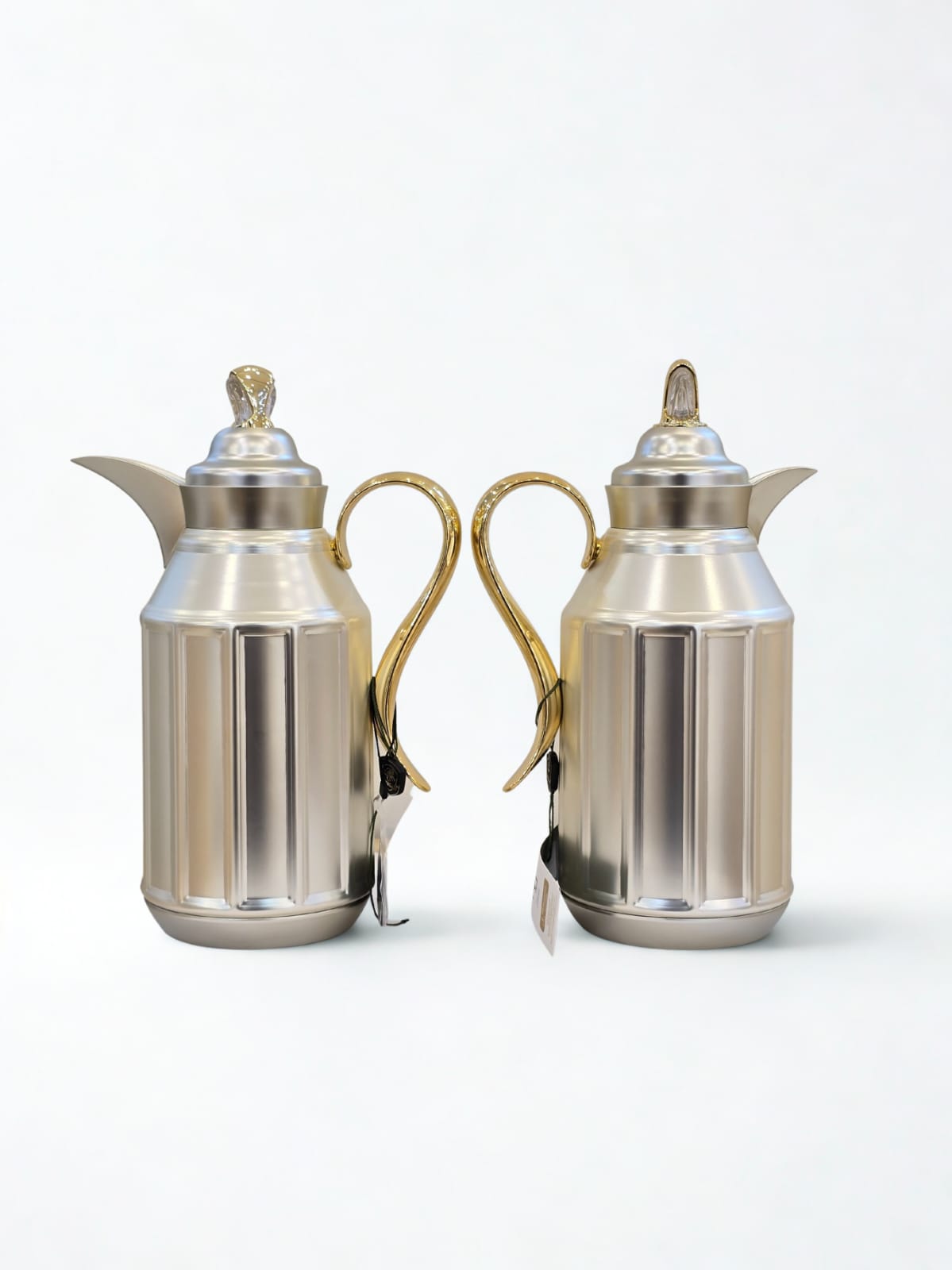 Matte silver with golden handle