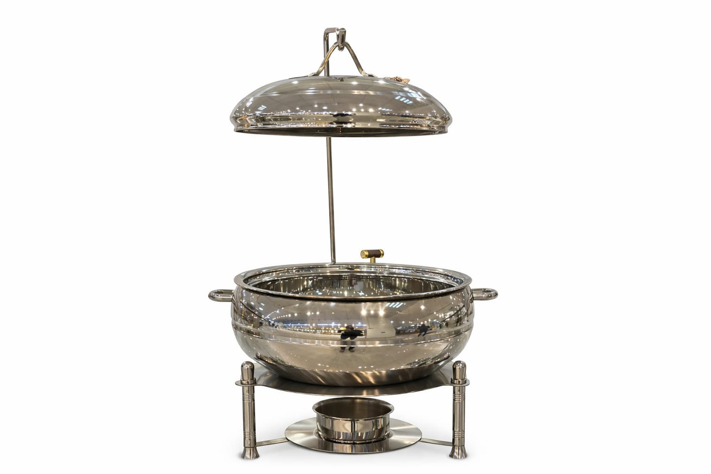 Premium Stainless Steel Round Chafing Dish with Lift-Up Lid – Buffet & Catering Food Warmer