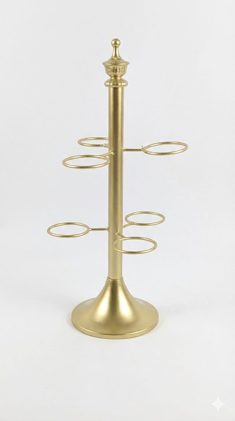 Kahwa Cup Holder Stand - Matte Gold Color