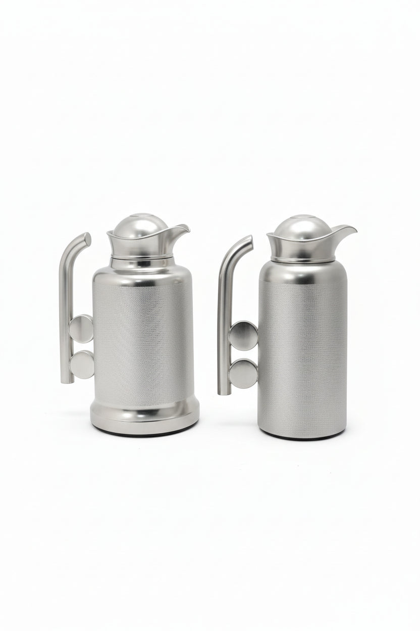 Vacuum flask 1000ML + 700 ML matte silver